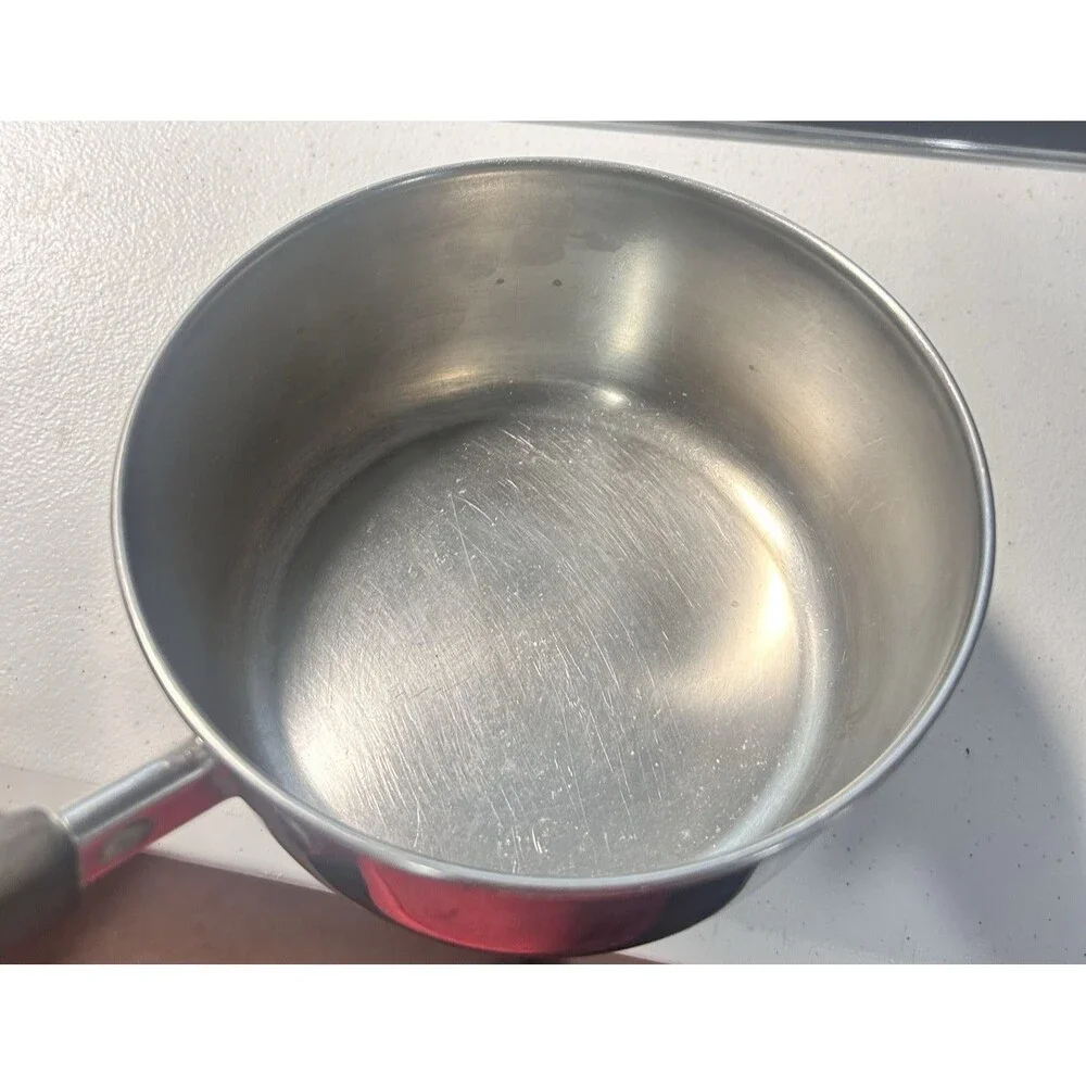 Revere Ware 1 Qt Saucepan Clinton Ill USA Stainless - Copper Bottom